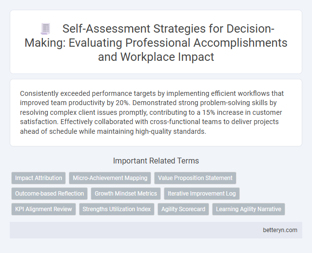 Self-Assessment Strategies for Decision-Making: Evaluating Professional Accomplishments and Workplace Impact