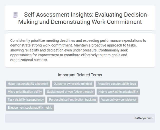 Self-Assessment Insights: Evaluating Decision-Making and Demonstrating Work Commitment
