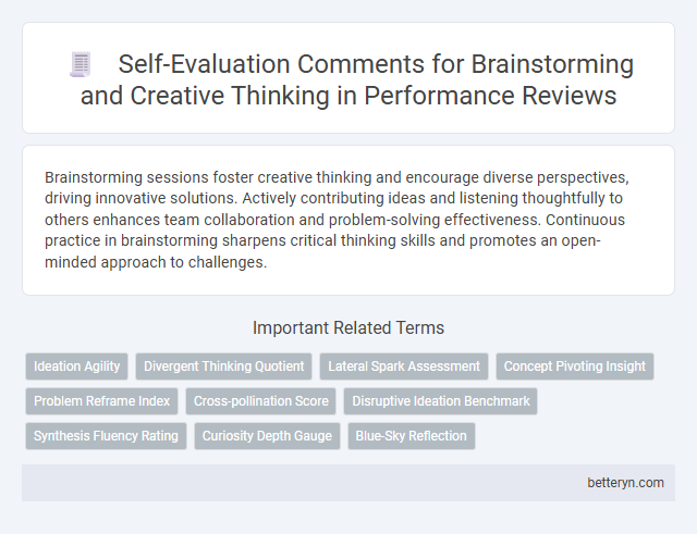 Self-Evaluation Comments for Brainstorming and Creative Thinking in Performance Reviews