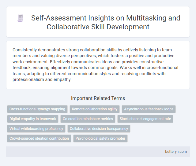 Self-Assessment Insights on Multitasking and Collaborative Skill Development
