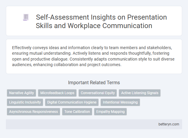 Self-Assessment Insights on Presentation Skills and Workplace Communication