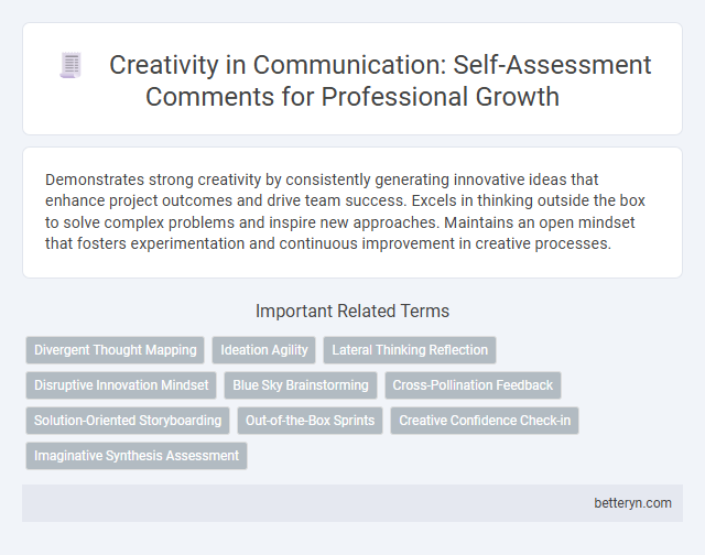 Creativity in Communication: Self-Assessment Comments for Professional Growth