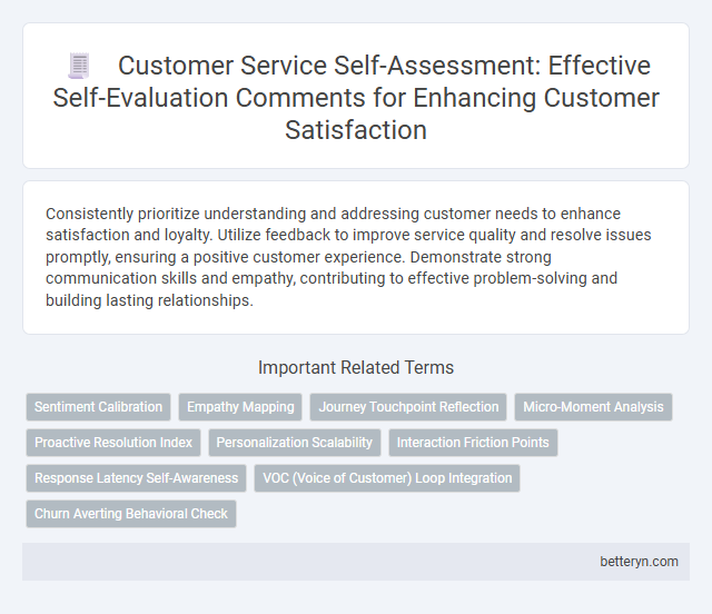 Customer Service Self-Assessment: Effective Self-Evaluation Comments for Enhancing Customer Satisfaction