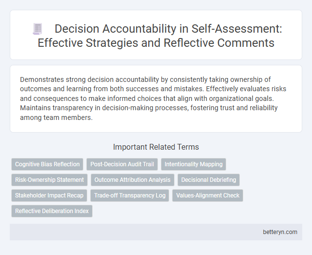 Decision Accountability in Self-Assessment: Effective Strategies and Reflective Comments