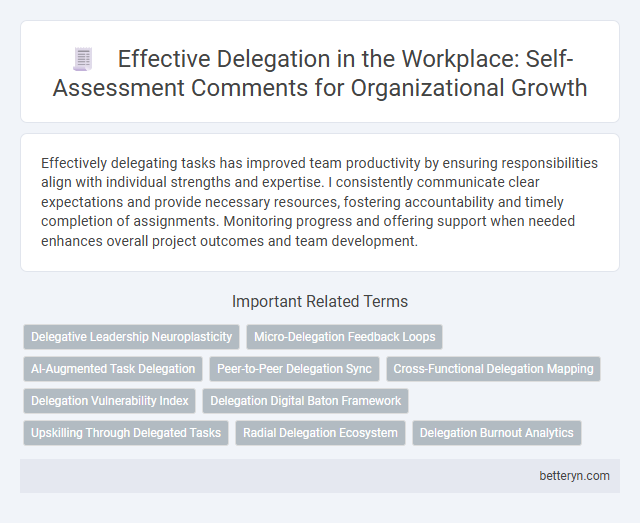 Effective Delegation in the Workplace: Self-Assessment Comments for Organizational Growth