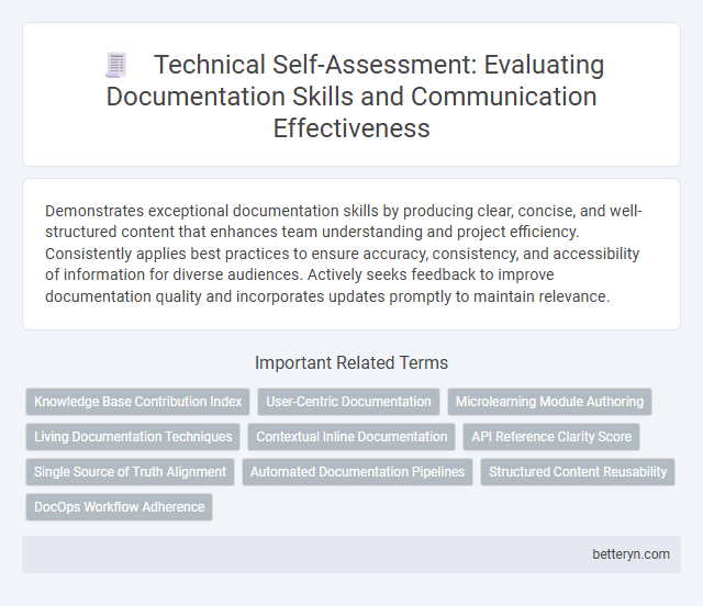 Technical Self-Assessment: Evaluating Documentation Skills and Communication Effectiveness