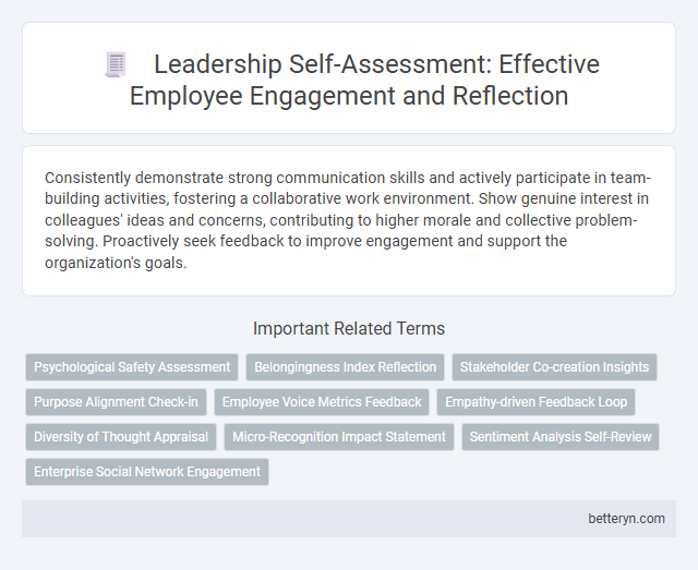 Leadership Self-Assessment: Effective Employee Engagement and Reflection
