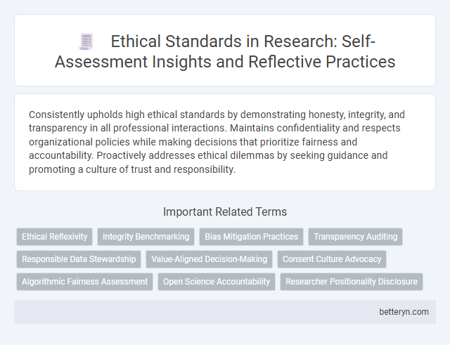 Ethical Standards in Research: Self-Assessment Insights and Reflective Practices