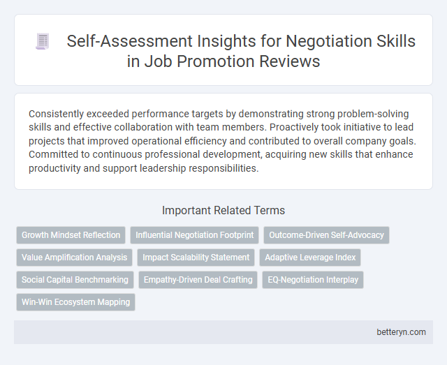 Self-Assessment Insights for Negotiation Skills in Job Promotion Reviews