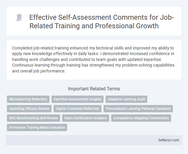 Effective Self-Assessment Comments for Job-Related Training and Professional Growth