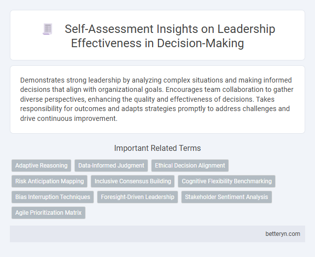 Self-Assessment Insights on Leadership Effectiveness in Decision-Making