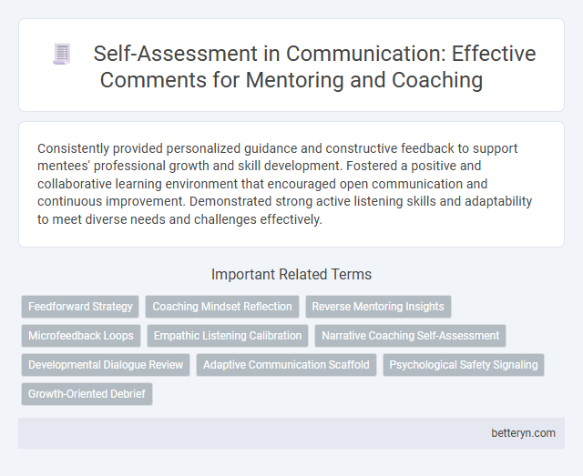 Self-Assessment in Communication: Effective Comments for Mentoring and Coaching