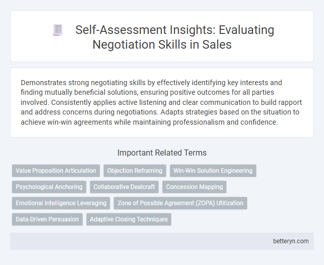 Self-Assessment Insights: Evaluating Negotiation Skills in Sales