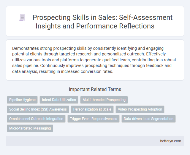Prospecting Skills in Sales: Self-Assessment Insights and Performance Reflections