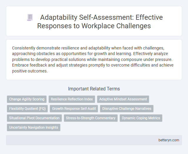 Adaptability Self-Assessment: Effective Responses to Workplace Challenges