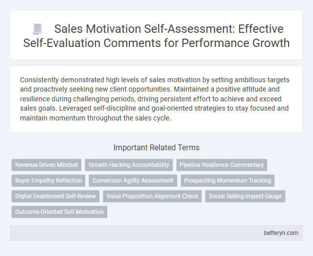 Sales Motivation Self-Assessment: Effective Self-Evaluation Comments for Performance Growth