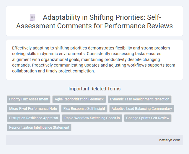 Adaptability in Shifting Priorities: Self-Assessment Comments for Performance Reviews