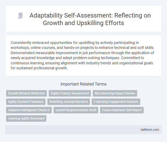 Adaptability Self-Assessment: Reflecting on Growth and Upskilling Efforts