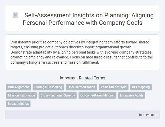 Self-Assessment Insights on Planning: Aligning Personal Performance with Company Goals