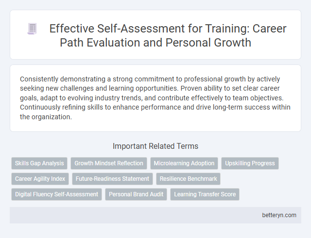 Effective Self-Assessment for Training: Career Path Evaluation and Personal Growth