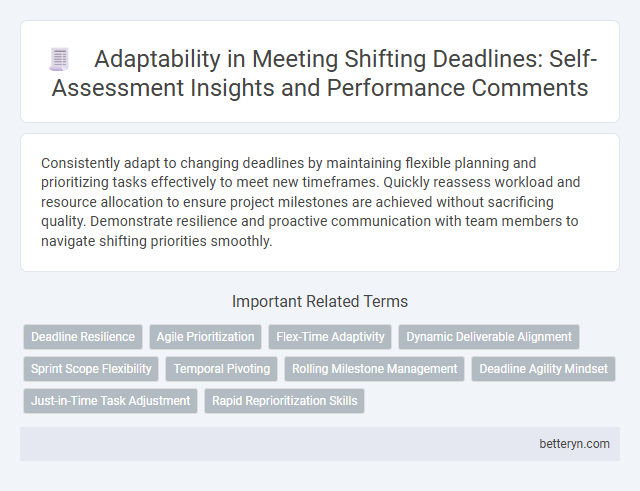 Adaptability in Meeting Shifting Deadlines: Self-Assessment Insights and Performance Comments