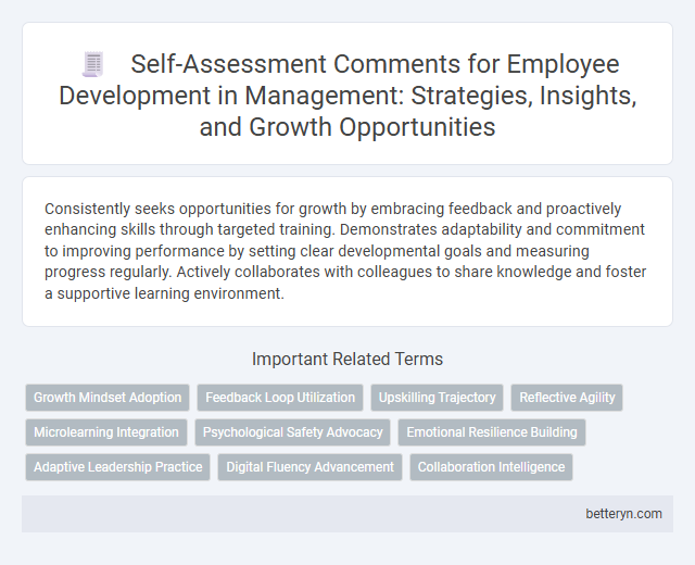 Self-Assessment Comments for Employee Development in Management: Strategies, Insights, and Growth Opportunities