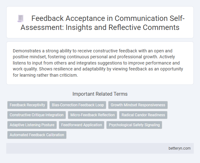 Feedback Acceptance in Communication Self-Assessment: Insights and Reflective Comments