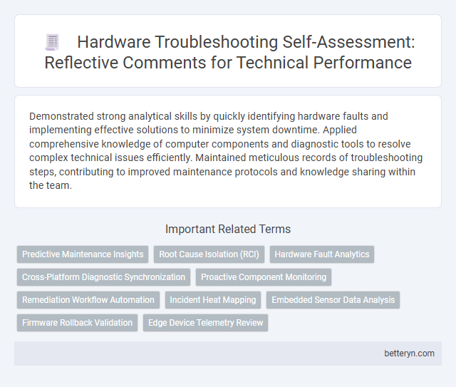 Hardware Troubleshooting Self-Assessment: Reflective Comments for Technical Performance