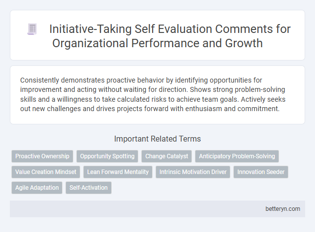 Initiative-Taking Self Evaluation Comments for Organizational Performance and Growth