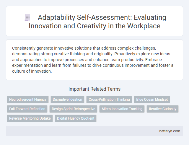 Adaptability Self-Assessment: Evaluating Innovation and Creativity in the Workplace