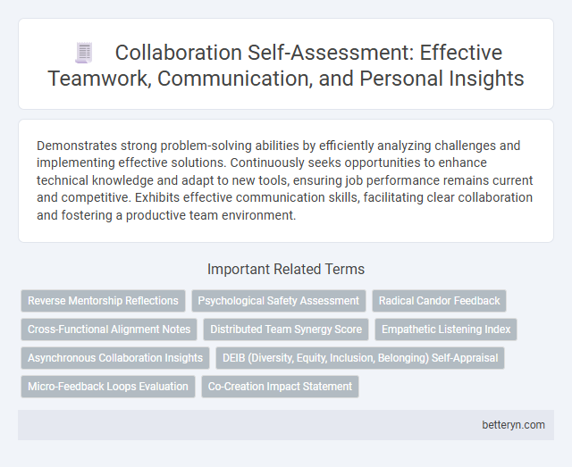 Collaboration Self-Assessment: Effective Teamwork, Communication, and Personal Insights
