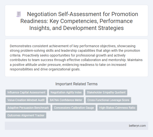 Negotiation Self-Assessment for Promotion Readiness: Key Competencies, Performance Insights, and Development Strategies