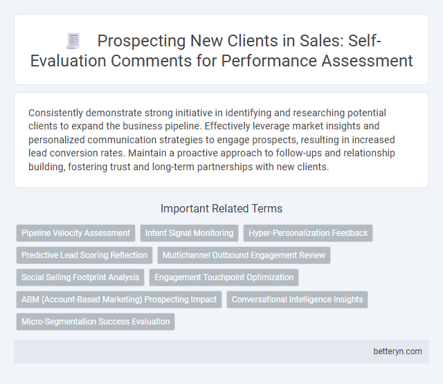 Prospecting New Clients in Sales: Self-Evaluation Comments for Performance Assessment