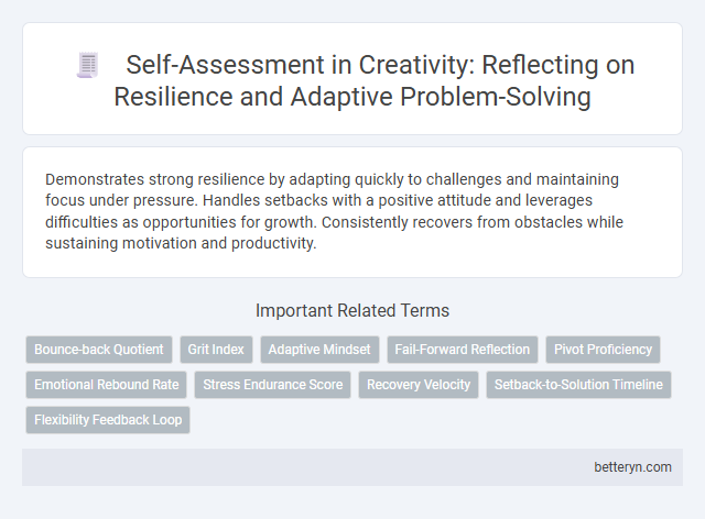 Self-Assessment in Creativity: Reflecting on Resilience and Adaptive Problem-Solving