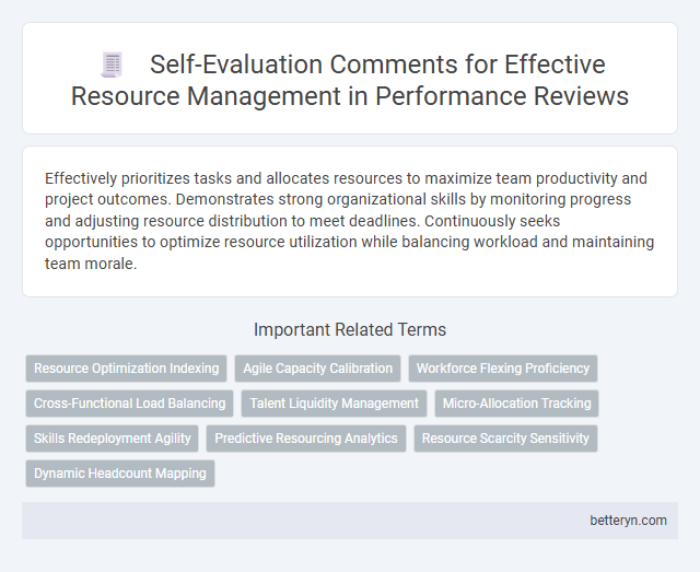 Self-Evaluation Comments for Effective Resource Management in Performance Reviews