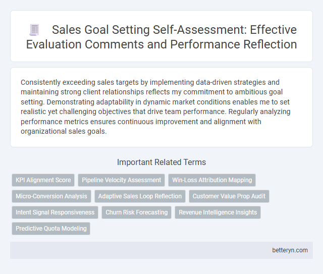 Sales Goal Setting Self-Assessment: Effective Evaluation Comments and Performance Reflection