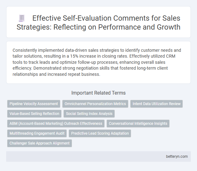 Effective Self-Evaluation Comments for Sales Strategies: Reflecting on Performance and Growth