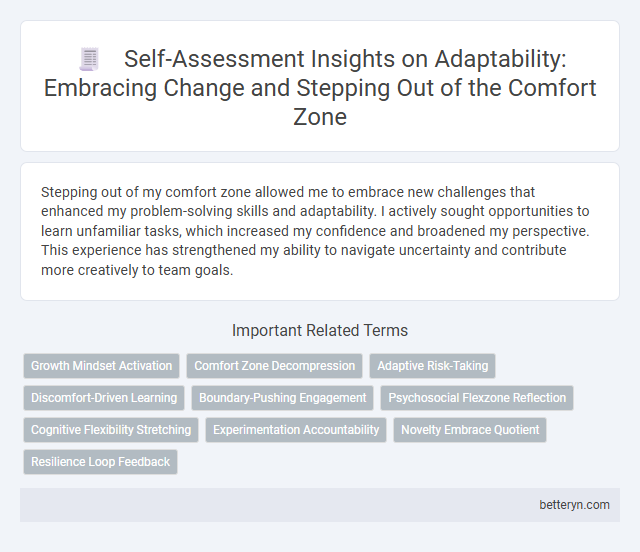 Self-Assessment Insights on Adaptability: Embracing Change and Stepping Out of the Comfort Zone