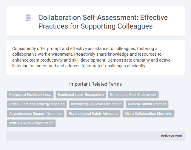 Collaboration Self-Assessment: Effective Practices for Supporting Colleagues