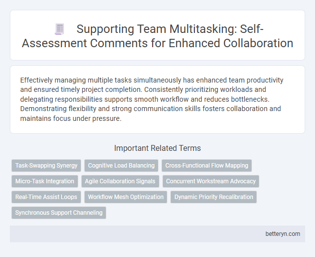 Supporting Team Multitasking: Self-Assessment Comments for Enhanced Collaboration