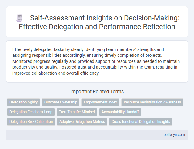 Self-Assessment Insights on Decision-Making: Effective Delegation and Performance Reflection