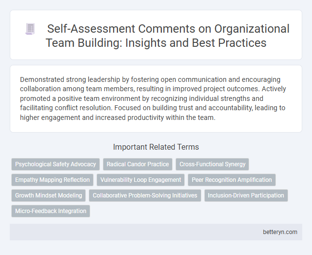 Self-Assessment Comments on Organizational Team Building: Insights and Best Practices