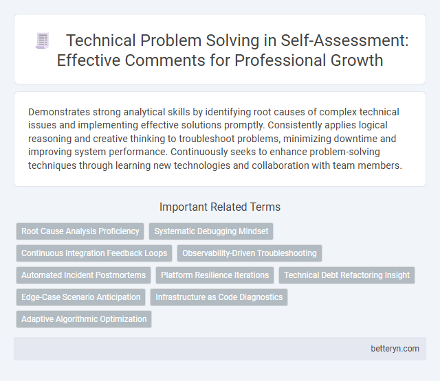 Technical Problem Solving in Self-Assessment: Effective Comments for Professional Growth