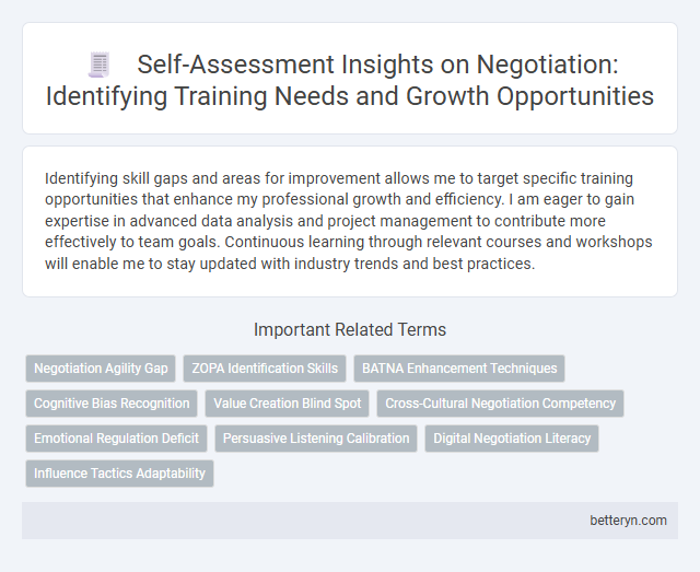 Self-Assessment Insights on Negotiation: Identifying Training Needs and Growth Opportunities