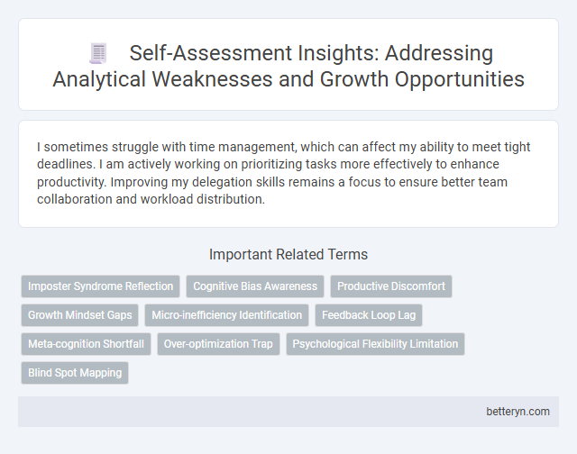 Self-Assessment Insights: Addressing Analytical Weaknesses and Growth Opportunities