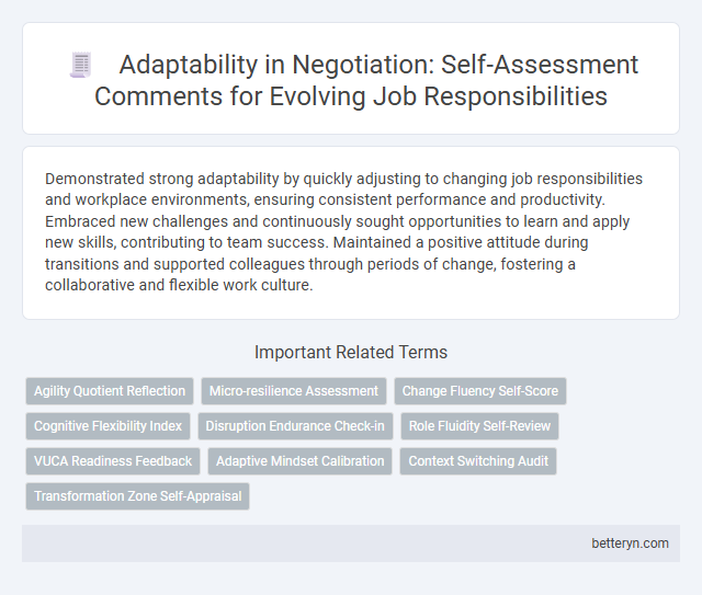 Adaptability in Negotiation: Self-Assessment Comments for Evolving Job Responsibilities