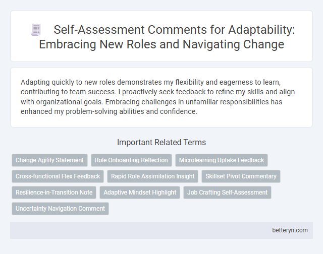 Self-Assessment Comments for Adaptability: Embracing New Roles and Navigating Change