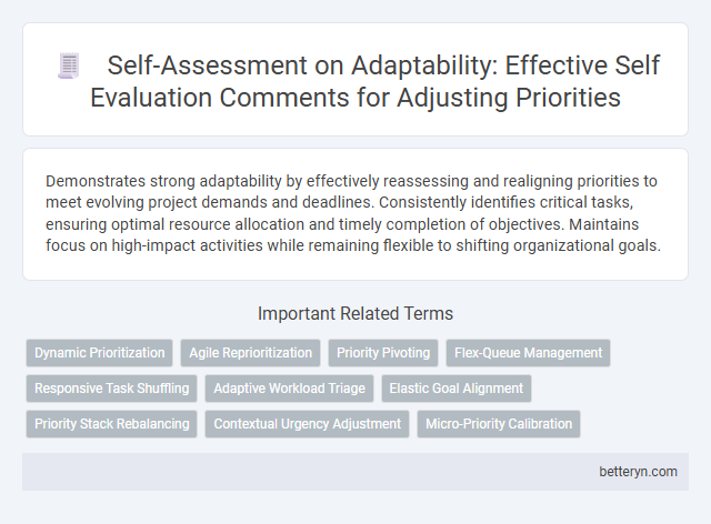 Self-Assessment on Adaptability: Effective Self Evaluation Comments for Adjusting Priorities