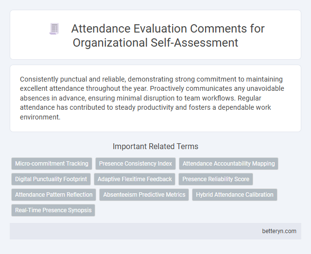 Attendance Evaluation Comments for Organizational Self-Assessment