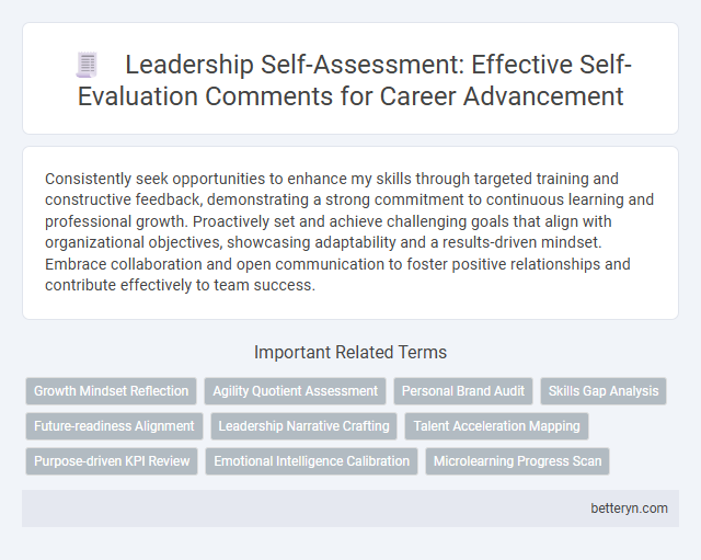 Leadership Self-Assessment: Effective Self-Evaluation Comments for Career Advancement